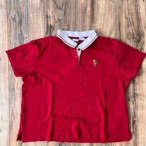 DISNEY Vintage Kids Tigger Red Short Sleeve Polo Shirt X LARGE